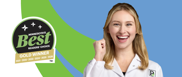 dental professional pumping fist with MN Best Gold Badge